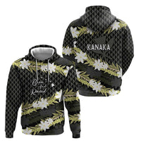 Born And Raised Aloha Hawaii Zip Hoodie Kanaka Kakau Hawaiian Tiare Pakalana Lei LT14 - Polynesian Pride