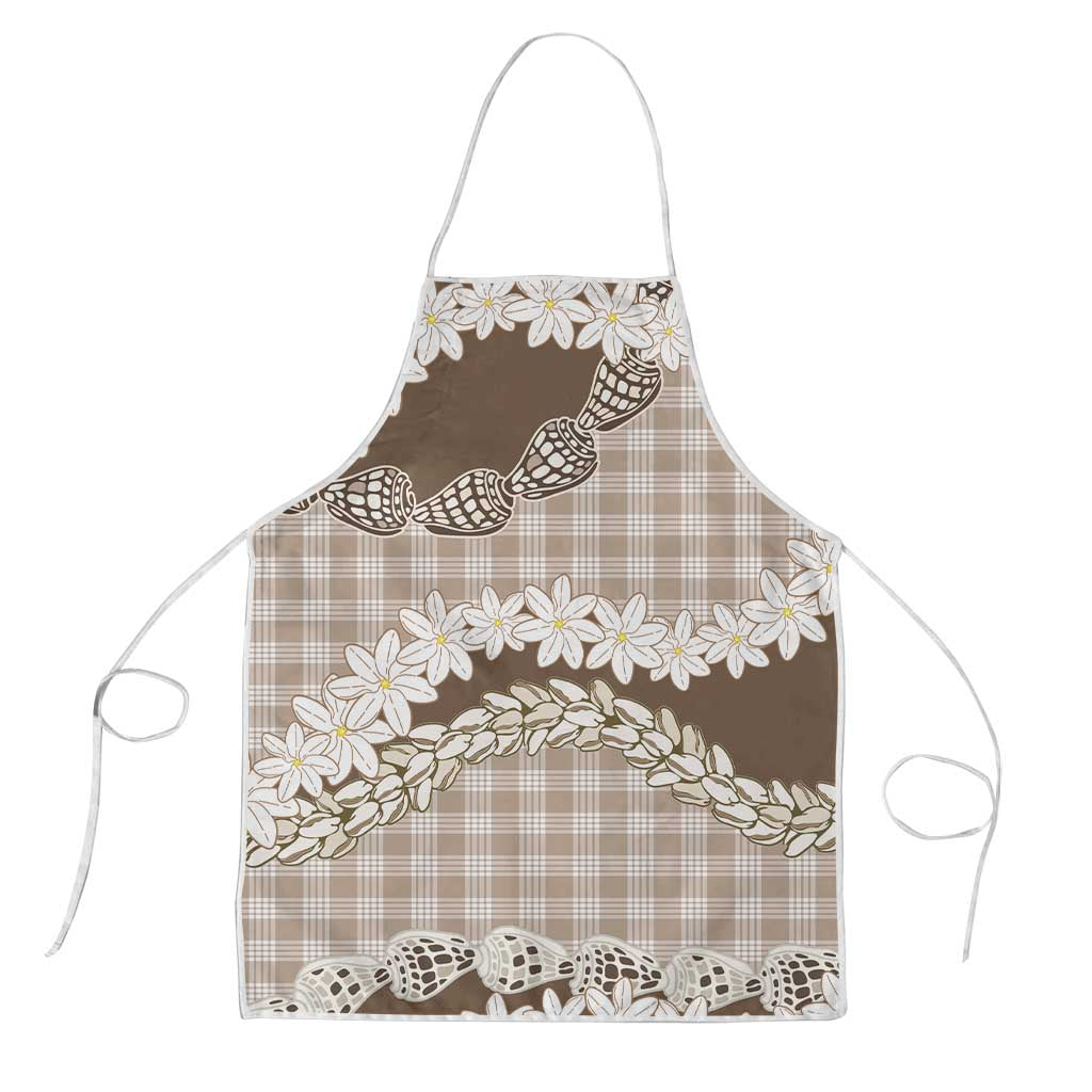 Brown Hawaii Tiare and Shell Lei Apron Hawaiian Palaka Luxury Vibes - Polynesian Pride