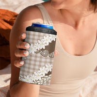 Brown Hawaii Tiare and Shell Lei 4 in 1 Can Cooler Tumbler Hawaiian Palaka Luxury Vibes LT14 - Polynesian Pride
