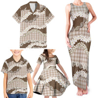 Brown Hawaii Tiare and Shell Lei Family Matching Tank Maxi Dress and Hawaiian Shirt Hawaiian Palaka Luxury Vibes LT14 - Polynesian Pride