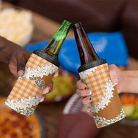 Orange Hawaii Tiare and Shell Lei 4 in 1 Can Cooler Tumbler Hawaiian Palaka Luxury Vibes LT14 - Polynesian Pride