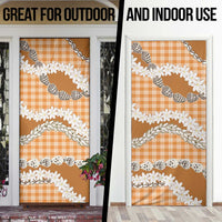 Orange Hawaii Tiare and Shell Lei Door Cover Hawaiian Palaka Luxury Vibes LT14 - Polynesian Pride