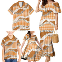 Orange Hawaii Tiare and Shell Lei Family Matching Mermaid Dress and Hawaiian Shirt Hawaiian Palaka Luxury Vibes LT14 - Polynesian Pride