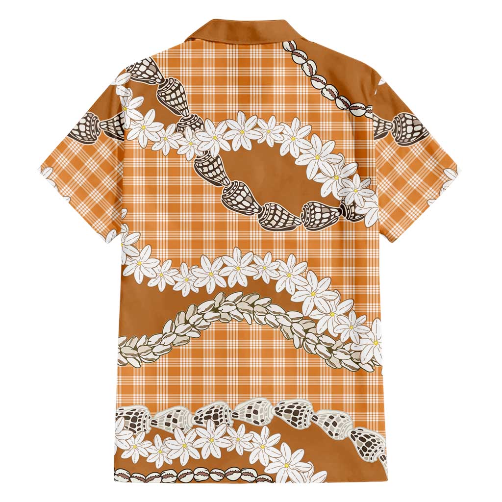 Orange Hawaii Tiare and Shell Lei Family Matching Tank Maxi Dress and Hawaiian Shirt Hawaiian Palaka Luxury Vibes LT14 - Polynesian Pride
