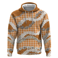 Orange Hawaii Tiare and Shell Lei Hoodie Hawaiian Palaka Luxury Vibes LT14 Pullover Hoodie Orange - Polynesian Pride