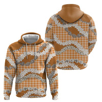 Orange Hawaii Tiare and Shell Lei Hoodie Hawaiian Palaka Luxury Vibes LT14 - Polynesian Pride