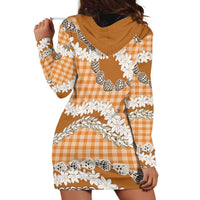 Orange Hawaii Tiare and Shell Lei Hoodie Dress Hawaiian Palaka Luxury Vibes LT14 - Polynesian Pride