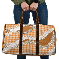 Orange Hawaii Tiare and Shell Lei Travel Bag Hawaiian Palaka Luxury Vibes LT14 Orange - Polynesian Pride