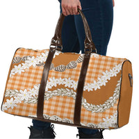 Orange Hawaii Tiare and Shell Lei Travel Bag Hawaiian Palaka Luxury Vibes LT14 - Polynesian Pride