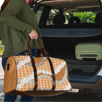 Orange Hawaii Tiare and Shell Lei Travel Bag Hawaiian Palaka Luxury Vibes LT14 - Polynesian Pride