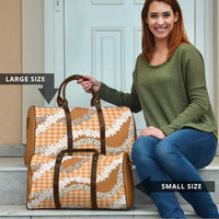 Orange Hawaii Tiare and Shell Lei Travel Bag Hawaiian Palaka Luxury Vibes LT14 - Polynesian Pride