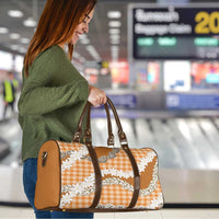 Orange Hawaii Tiare and Shell Lei Travel Bag Hawaiian Palaka Luxury Vibes LT14 - Polynesian Pride