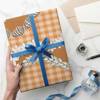 Orange Hawaii Tiare and Shell Lei Wrapping Paper Hawaiian Palaka Luxury Vibes LT14 - Polynesian Pride