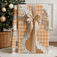 Orange Hawaii Tiare and Shell Lei Wrapping Paper Hawaiian Palaka Luxury Vibes LT14 - Polynesian Pride