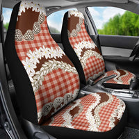 Red Hawaii Tiare and Shell Lei Car Seat Cover Hawaiian Palaka Luxury Vibes LT14 - Polynesian Pride