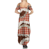 Red Hawaii Tiare and Shell Lei Family Matching Summer Maxi Dress and Hawaiian Shirt Hawaiian Palaka Luxury Vibes LT14 - Polynesian Pride