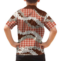 Red Hawaii Tiare and Shell Lei Hawaiian Shirt Hawaiian Palaka Luxury Vibes - Polynesian Pride