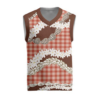 Red Hawaii Tiare and Shell Lei Christmas Knitted V-Neck Vest Hawaiian Palaka Luxury Vibes LT14 Red - Polynesian Pride