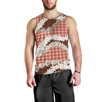 Red Hawaii Tiare and Shell Lei Men Tank Top Hawaiian Palaka Luxury Vibes - Polynesian Pride