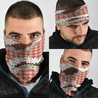 Red Hawaii Tiare and Shell Lei Neck Gaiter Hawaiian Palaka Luxury Vibes - Polynesian Pride