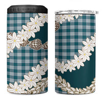 Dark Cyan Hawaii Tiare and Shell Lei 4 in 1 Can Cooler Tumbler Hawaiian Palaka Luxury Vibes LT14 One Size: 16 oz Dark Cyan - Polynesian Pride
