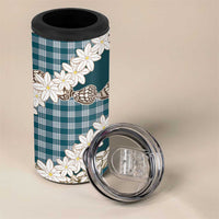 Dark Cyan Hawaii Tiare and Shell Lei 4 in 1 Can Cooler Tumbler Hawaiian Palaka Luxury Vibes LT14 - Polynesian Pride