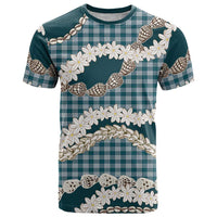 Dark Cyan Hawaii Tiare and Shell Lei T Shirt Hawaiian Palaka Luxury Vibes LT14 Dark Cyan - Polynesian Pride