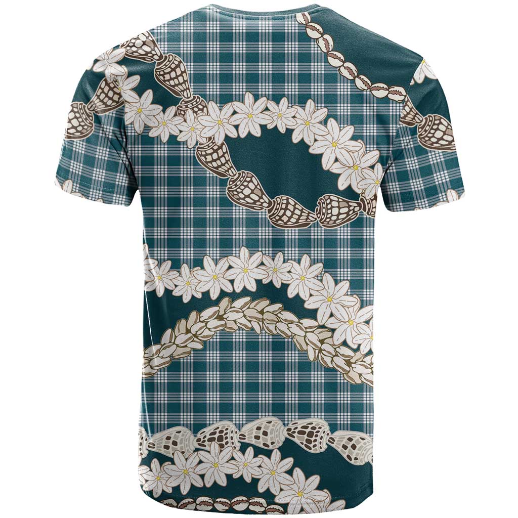 Dark Cyan Hawaii Tiare and Shell Lei T Shirt Hawaiian Palaka Luxury Vibes LT14 - Polynesian Pride