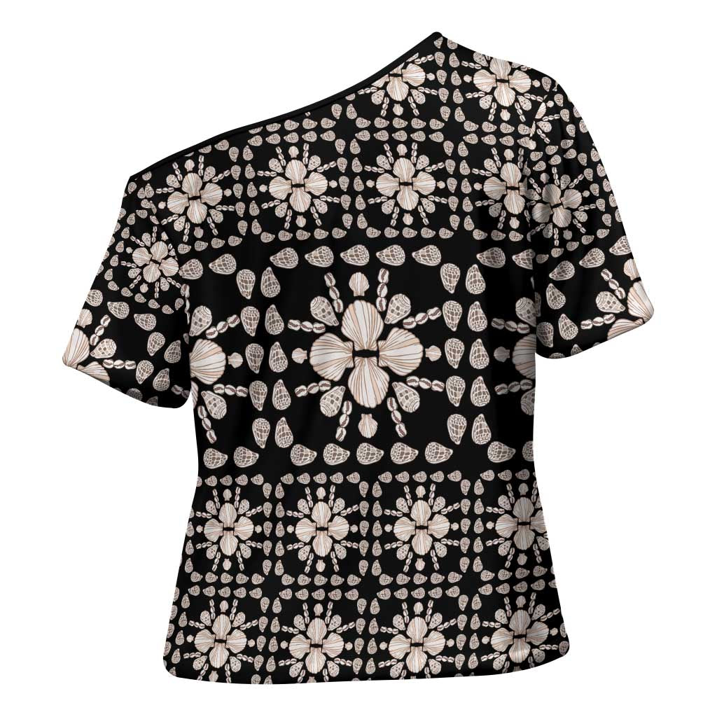 Aloha Hawaii Shell Quilt Cross Shoulder Shirt Seamless Style - Polynesian Pride