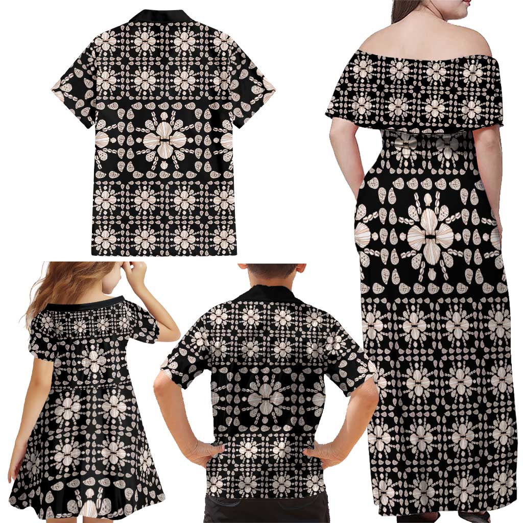 Aloha Hawaii Shell Quilt Family Matching Off Shoulder Maxi Dress and Hawaiian Shirt Seamless Style LT14 - Polynesian Pride