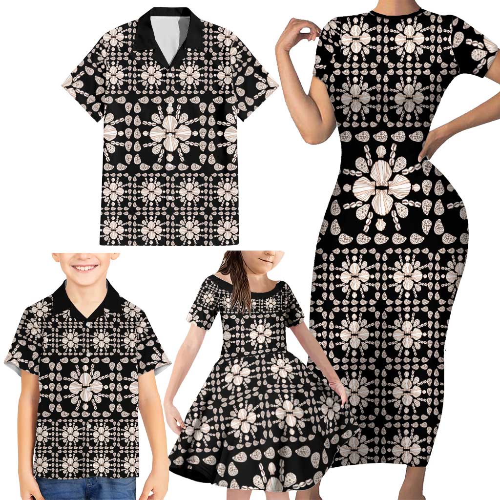 Aloha Hawaii Shell Quilt Family Matching Short Sleeve Bodycon Dress and Hawaiian Shirt Seamless Style LT14 - Polynesian Pride