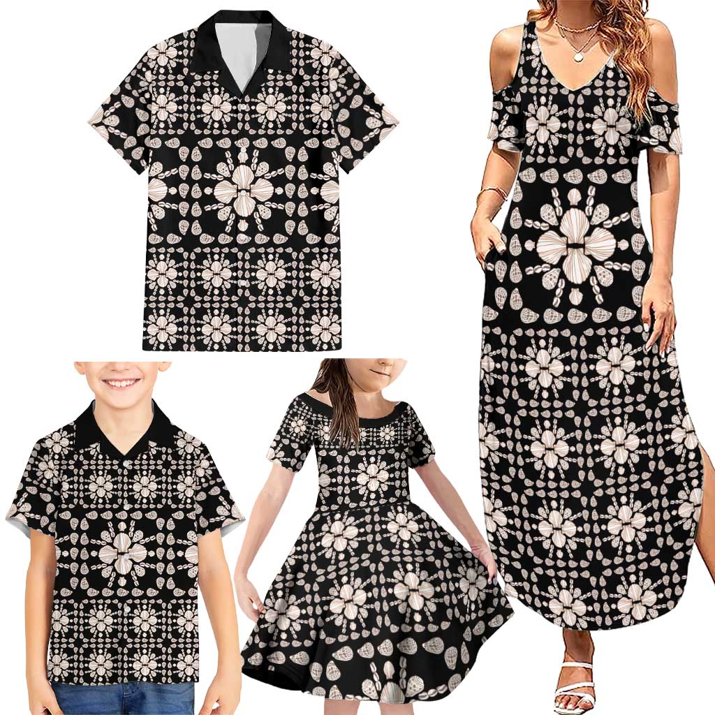 Aloha Hawaii Shell Quilt Family Matching Summer Maxi Dress and Hawaiian Shirt Seamless Style LT14 - Polynesian Pride