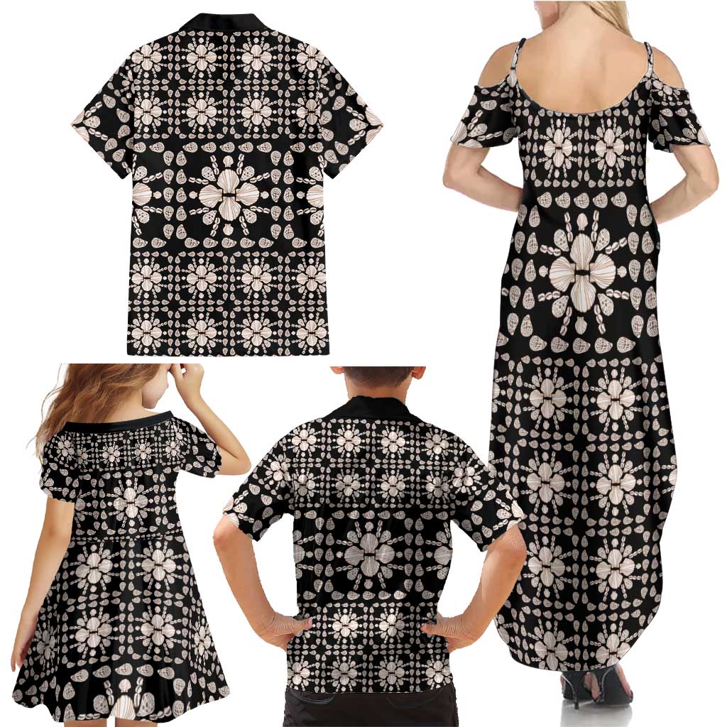 Aloha Hawaii Shell Quilt Family Matching Summer Maxi Dress and Hawaiian Shirt Seamless Style LT14 - Polynesian Pride