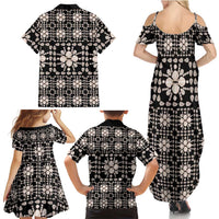 Aloha Hawaii Shell Quilt Family Matching Summer Maxi Dress and Hawaiian Shirt Seamless Style LT14 - Polynesian Pride