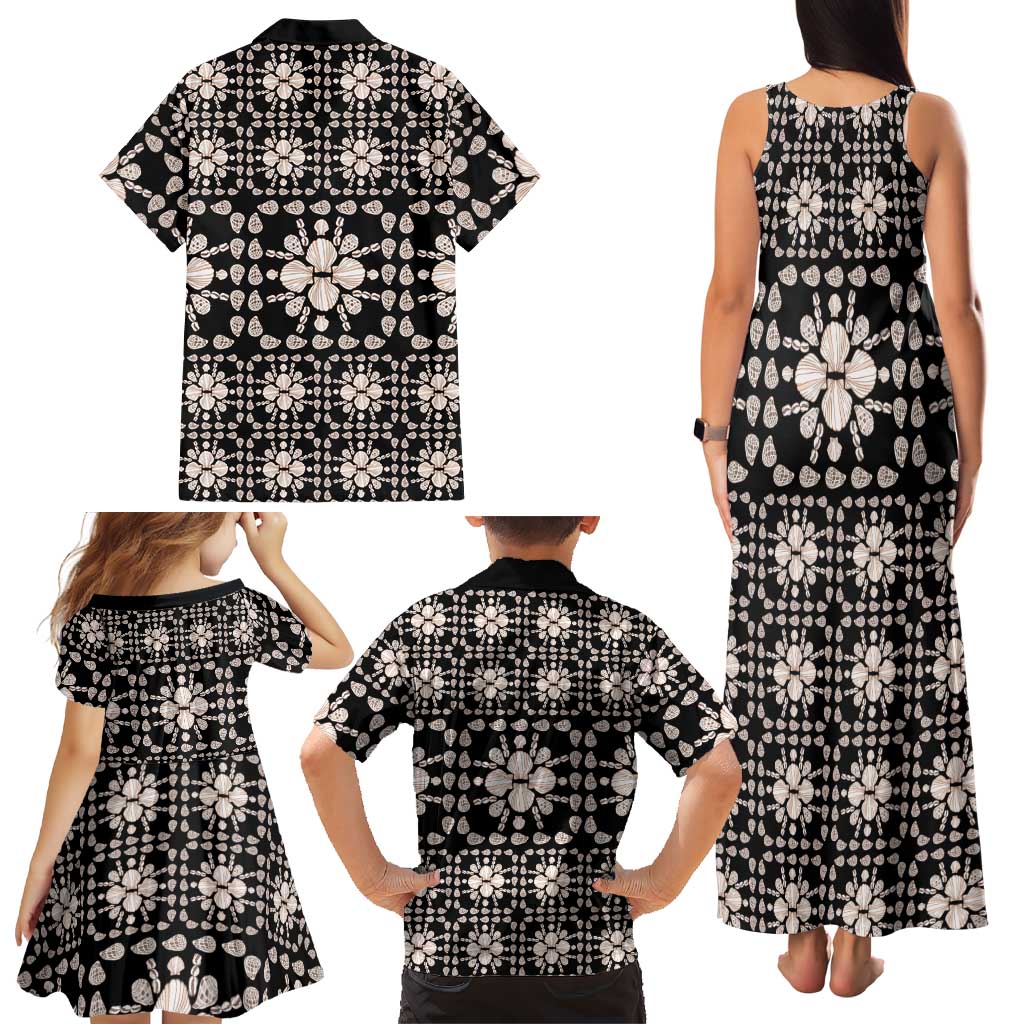 Aloha Hawaii Shell Quilt Family Matching Tank Maxi Dress and Hawaiian Shirt Seamless Style LT14 - Polynesian Pride