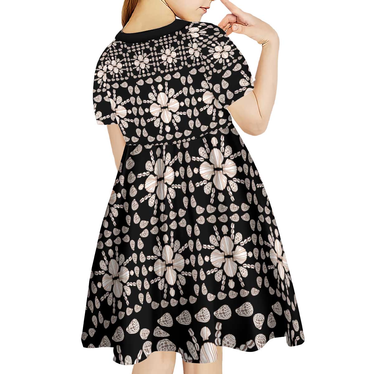 Aloha Hawaii Shell Quilt Kid Short Sleeve Dress Seamless Style - Polynesian Pride