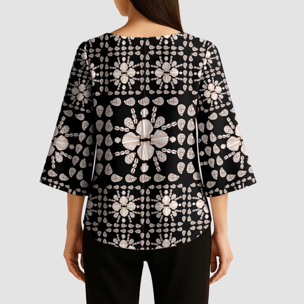 Aloha Hawaii Shell Quilt Kimono Sleeve Blouse Seamless Style - Polynesian Pride
