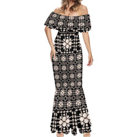 Aloha Hawaii Shell Quilt Mermaid Dress Seamless Style - Polynesian Pride