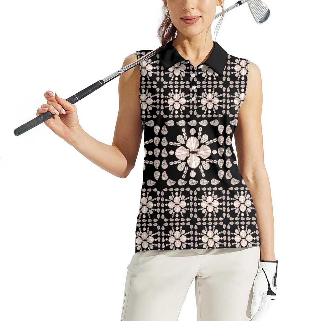 Aloha Hawaii Shell Quilt Women Sleeveless Polo Shirt Seamless Style - Polynesian Pride