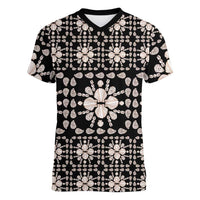 Aloha Hawaii Shell Quilt Women V-Neck T-Shirt Seamless Style - Polynesian Pride
