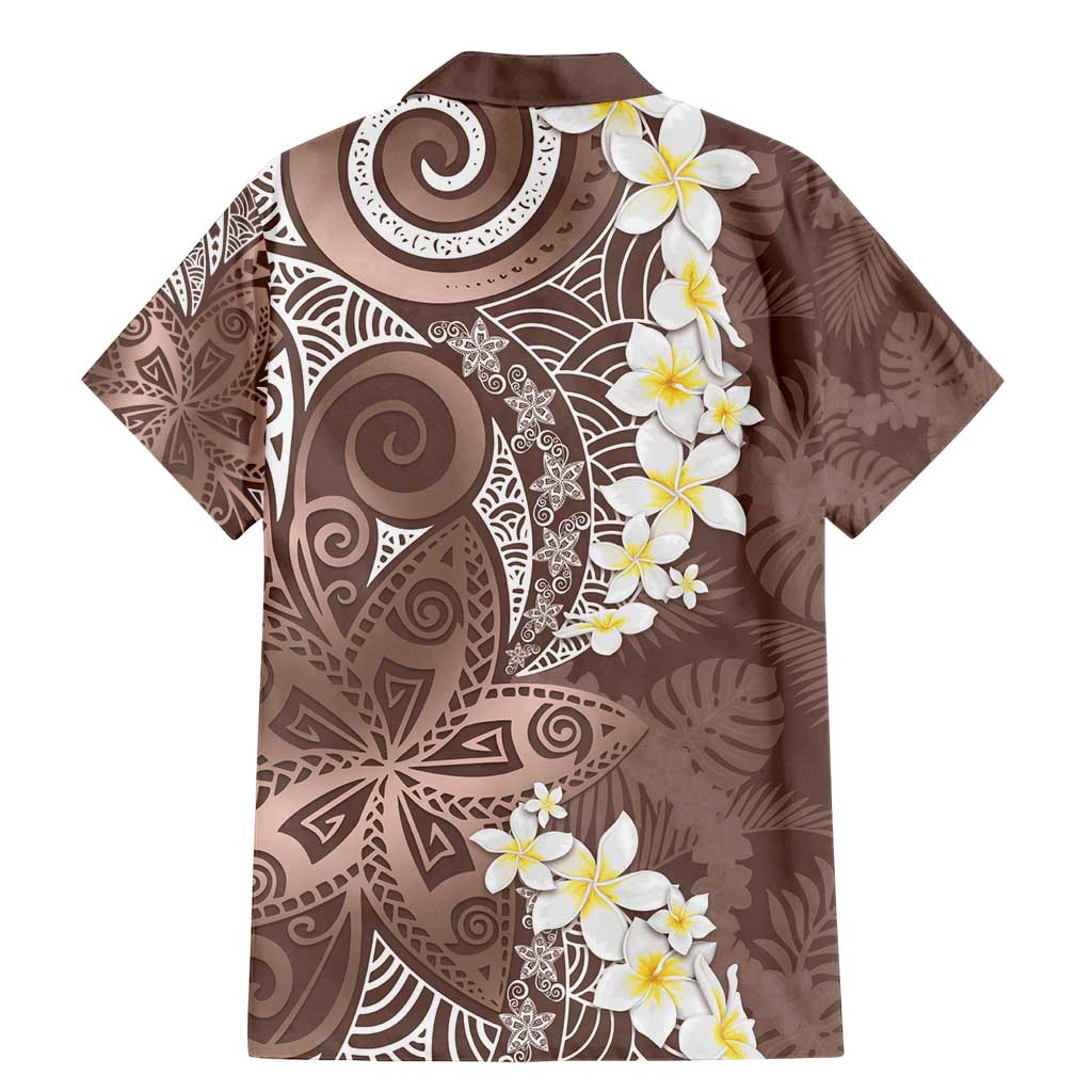 Mocha Mousse Polynesian Tribal Frangipani Tropical Vibe Family Matching Mermaid Dress and Hawaiian Shirt LT14 - Polynesian Pride