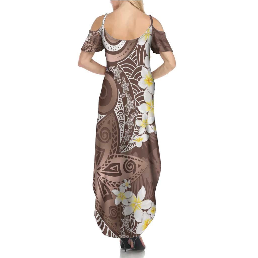 Mocha Mousse Polynesian Tribal Frangipani Tropical Vibe Family Matching Summer Maxi Dress and Hawaiian Shirt LT14 - Polynesian Pride