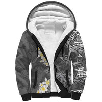Gray Polynesian Tribal Frangipani Tropical Vibe Sherpa Hoodie LT14 Unisex Gray - Polynesian Pride