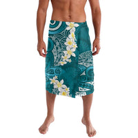 Cyan Polynesian Tribal Frangipani Tropical Vibe Lavalava LT14 Cyan - Polynesian Pride