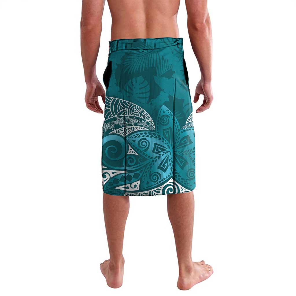 Cyan Polynesian Tribal Frangipani Tropical Vibe Lavalava LT14 - Polynesian Pride