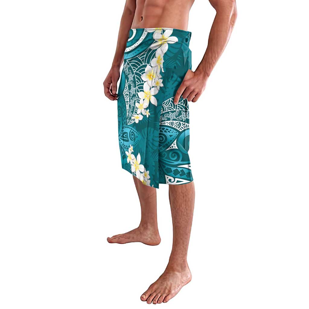 Cyan Polynesian Tribal Frangipani Tropical Vibe Lavalava LT14 - Polynesian Pride