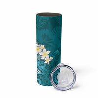 Cyan Polynesian Tribal Frangipani Tropical Vibe Skinny Tumbler LT14 - Polynesian Pride
