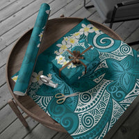 Cyan Polynesian Tribal Frangipani Tropical Vibe Wrapping Paper LT14 - Polynesian Pride