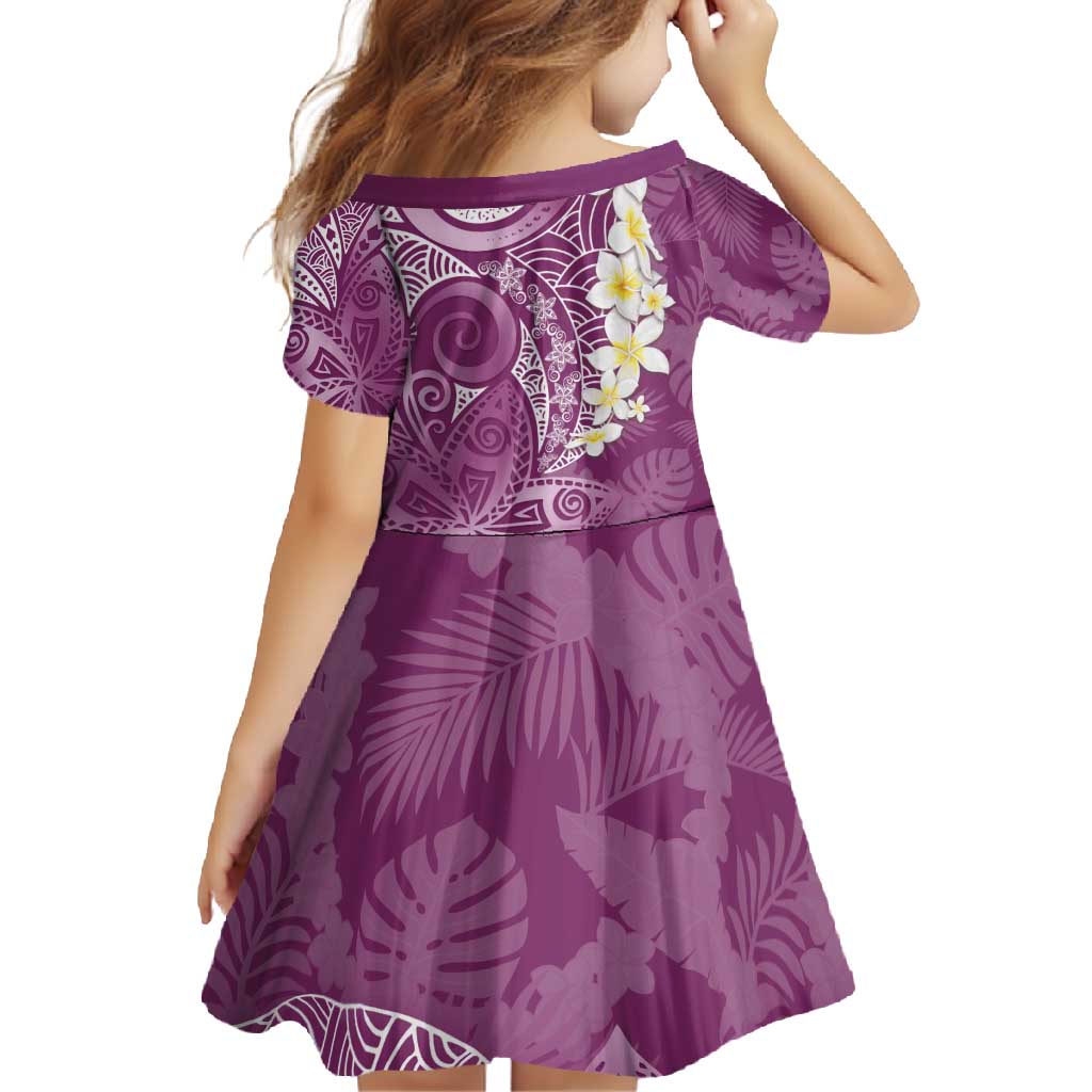 Pink Polynesian Tribal Frangipani Tropical Vibe Family Matching Long Sleeve Bodycon Dress and Hawaiian Shirt LT14 - Polynesian Pride