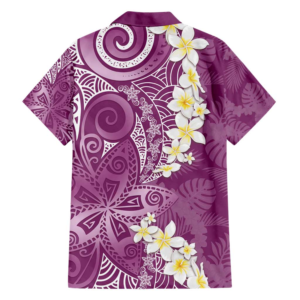 Pink Polynesian Tribal Frangipani Tropical Vibe Family Matching Short Sleeve Bodycon Dress and Hawaiian Shirt LT14 - Polynesian Pride